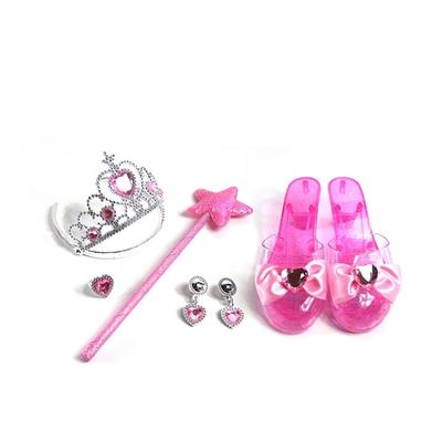 crystal shoes fashion dress up plastic beauty set role play kids princess toys for girls