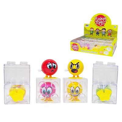 shantou chenghai cheap funny power wind up spring toy bouncing with lovely expression