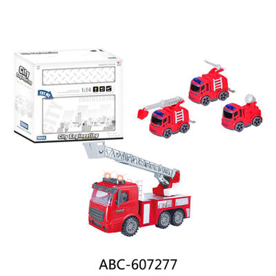 children inertial car toys set aerial ladder fire truck fire fighting truck with light and sound