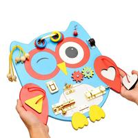 custom felt educational wooden busy board toy for toddler