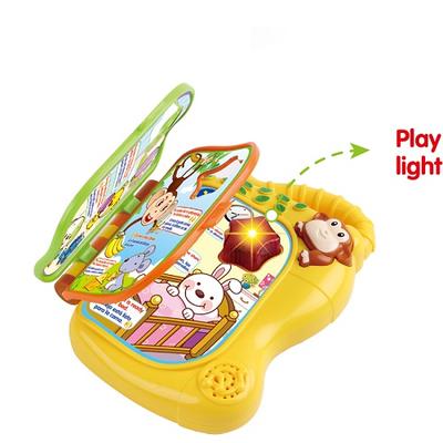 funny monkey baby electric toys book for kids activity with English and Spanish